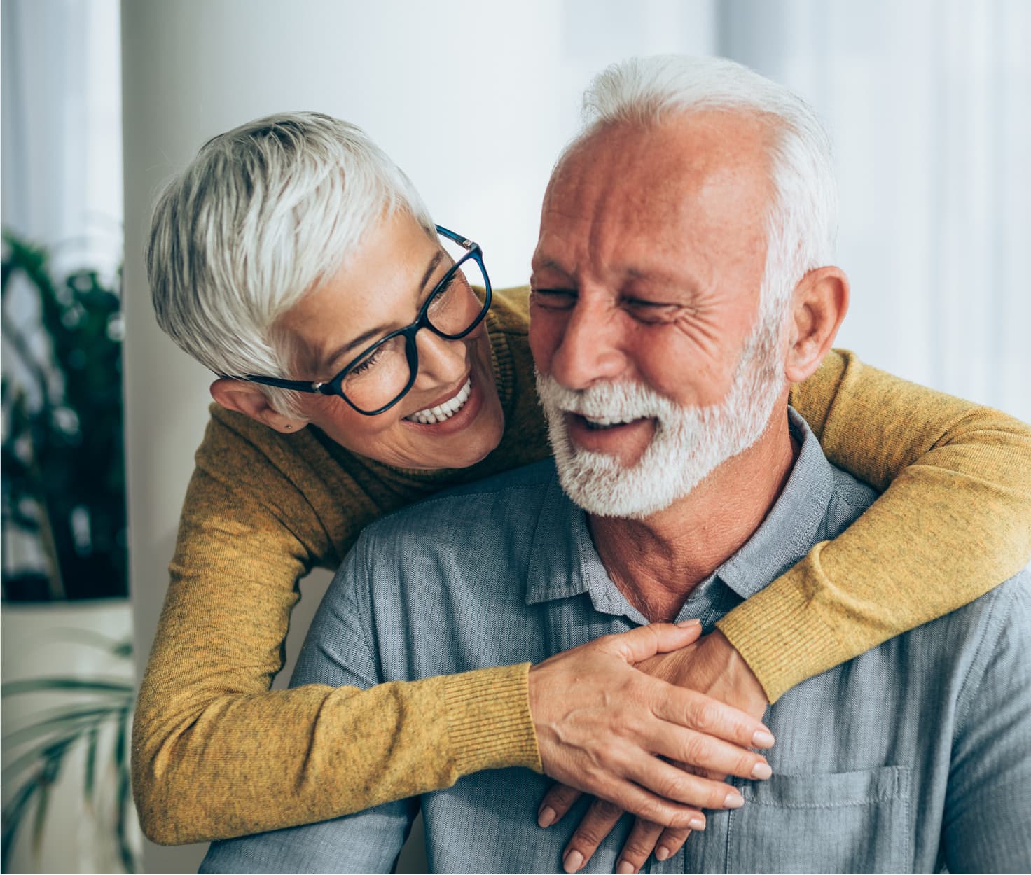 Senior couple smiling